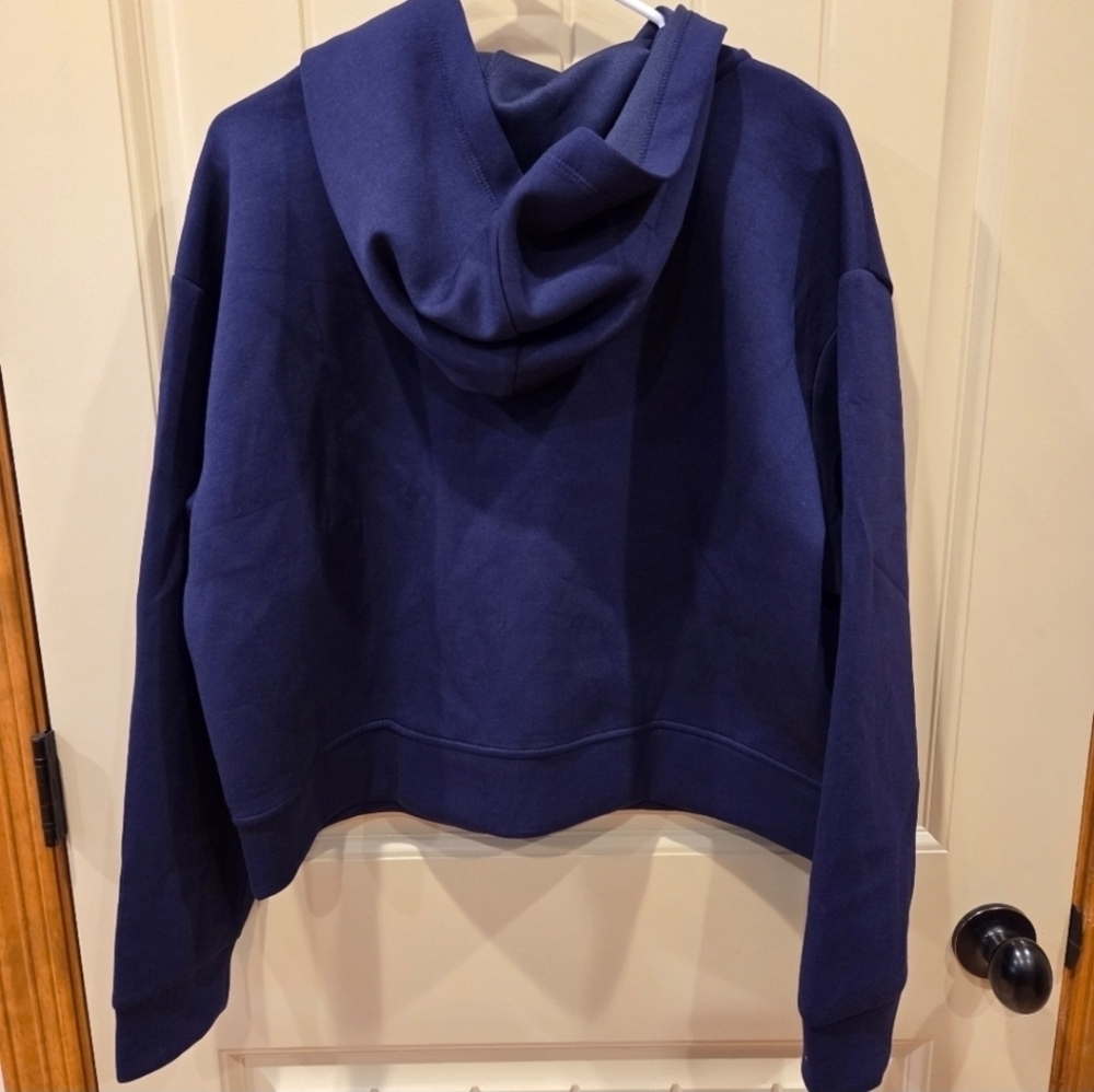 Women's Navy Blue Full-Zip Hoodie Sweatshirt Size XL New Casual Fall - Picture 3 of 9